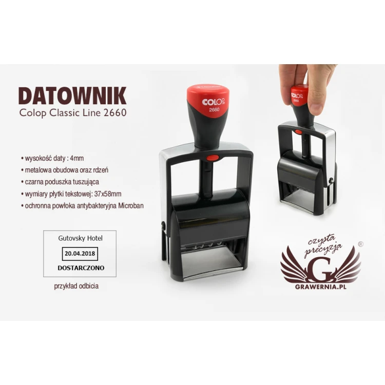 Date Stamp with Colop Classic Line 2660 - imprint size: 37x58mm - COL014