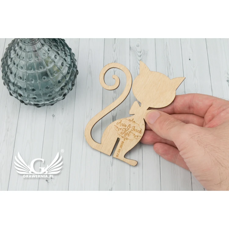 Wedding Table Decorations - Mr and Mrs Cat - Laser Engraved - DEK007