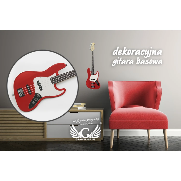 Decorative Bass Guitar - Colorful UV Print - DEK005