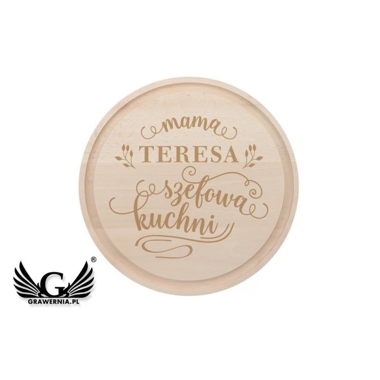 Engraved Board with Dome - Large - Mom, the Kitchen Boss - PAT004