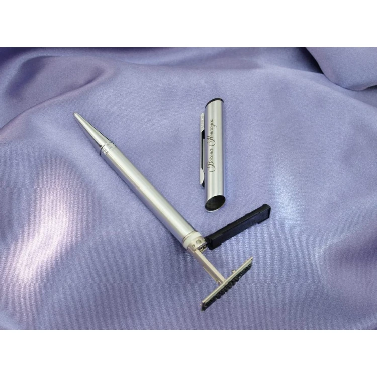 HERI DIAGONAL Silver Pen with Stamp in Case (model 3000)