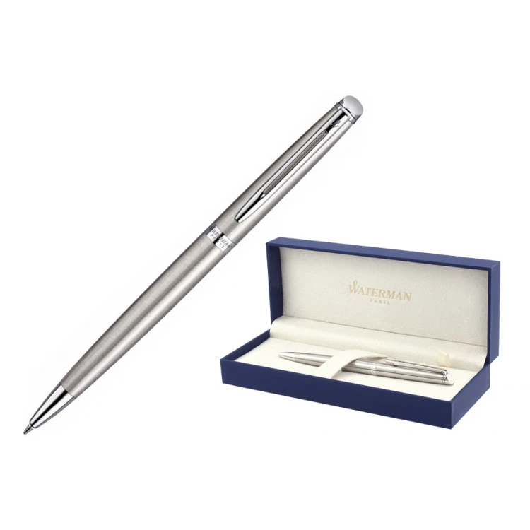 WATERMAN HEMISPHERE Ballpoint Pen - Satin Steel CT - WAT025
