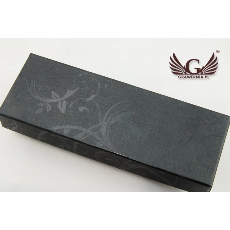 HERI DIAGONAL Pen with Stamp in Black-Gold Matte Finish with Case (model 3020)