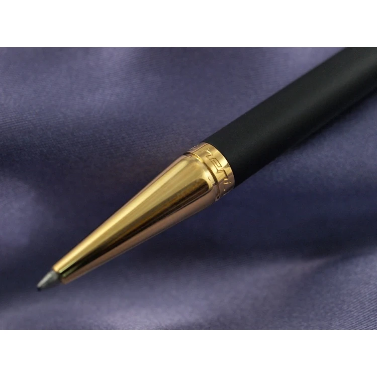 HERI DIAGONAL Pen with Stamp in Black-Gold Matte Finish with Case (model 3020)