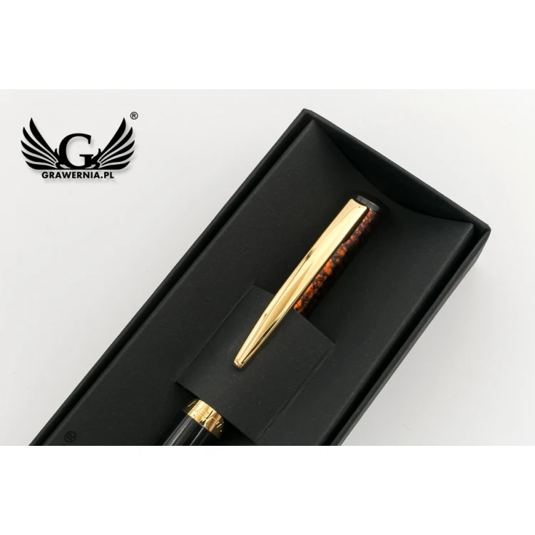 HERI Color Exclusive 6724 Pen with Stamp - Marble in Case - HER017