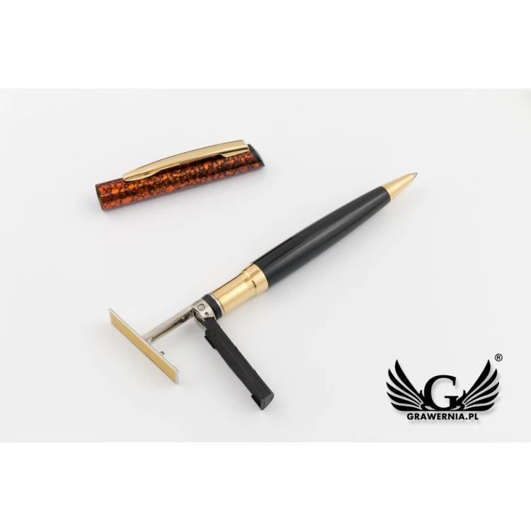 HERI Color Exclusive 6724 Pen with Stamp - Marble in Case - HER017