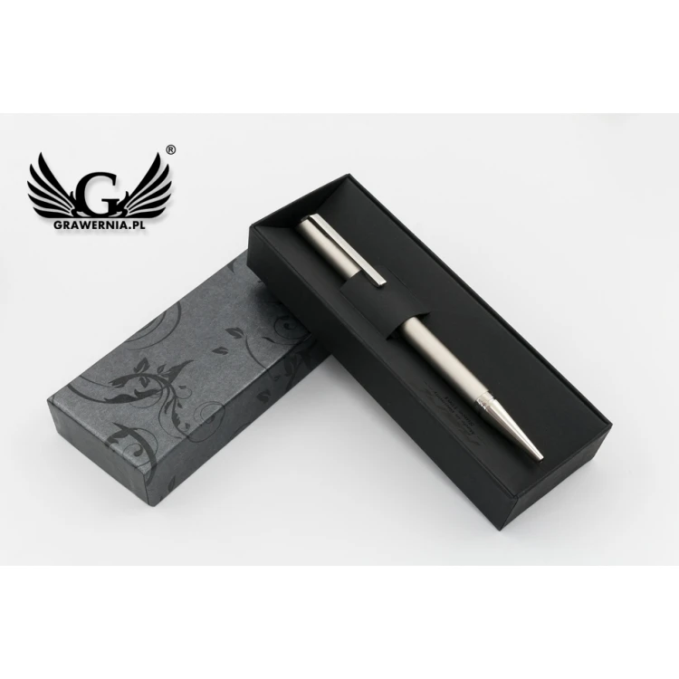 HERI DIAGONAL 3004 Ballpoint Pen with Stamp - Pearl in Case - HER013