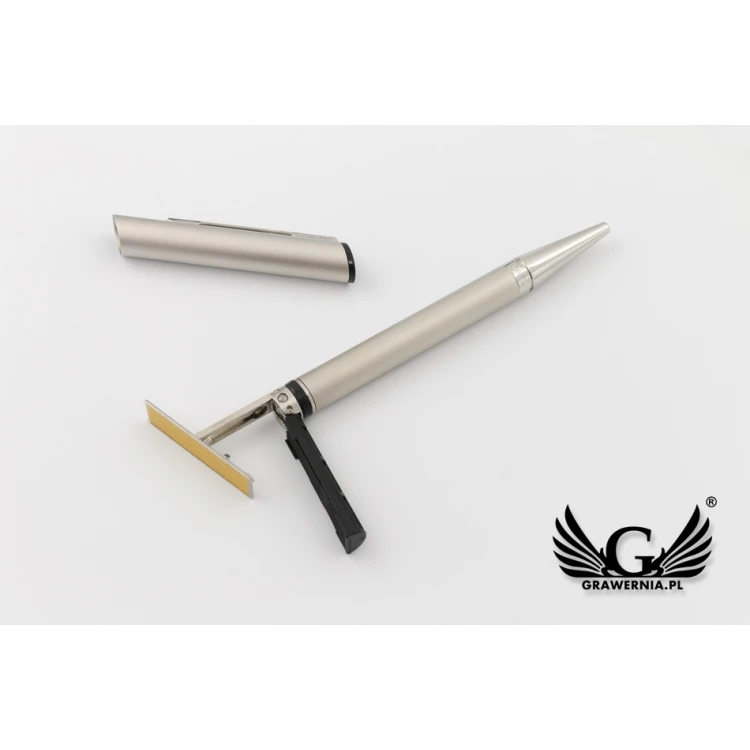 HERI DIAGONAL 3004 Ballpoint Pen with Stamp - Pearl in Case - HER013