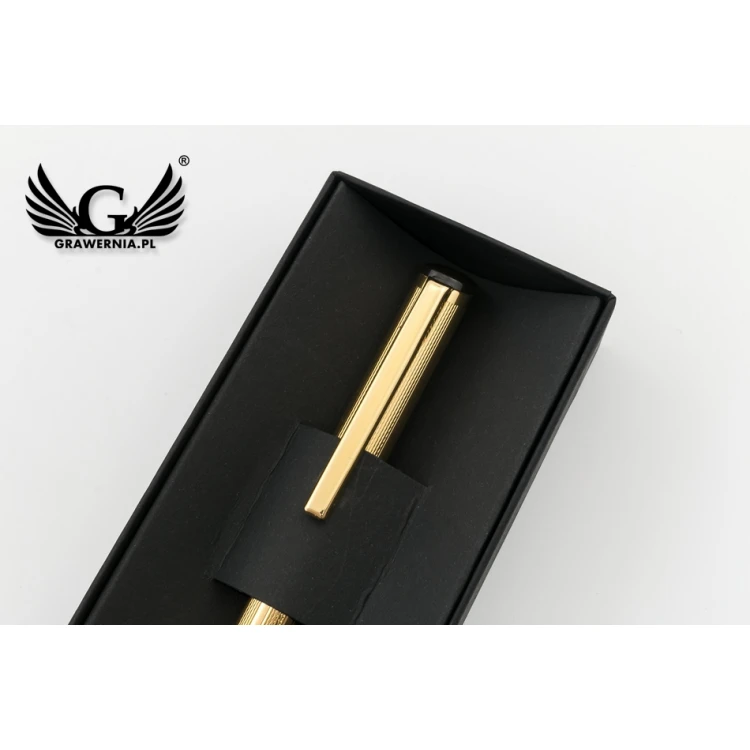 HERI DIAGONAL 3003 Pen with Stamp - Gold in Case - HER014