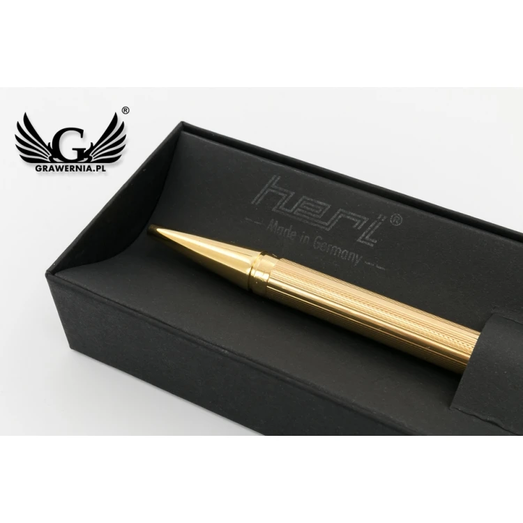 HERI DIAGONAL 3003 Pen with Stamp - Gold in Case - HER014