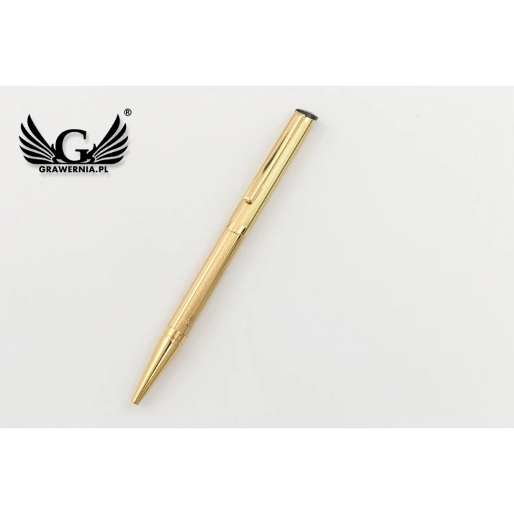 HERI DIAGONAL 3003 Pen with Stamp - Gold in Case - HER014
