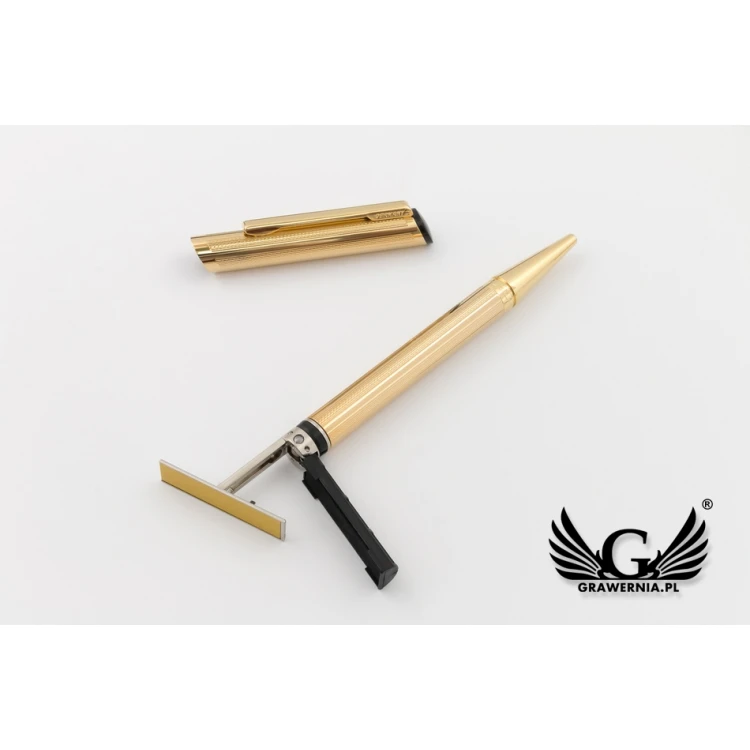 HERI DIAGONAL 3003 Pen with Stamp - Gold in Case - HER014