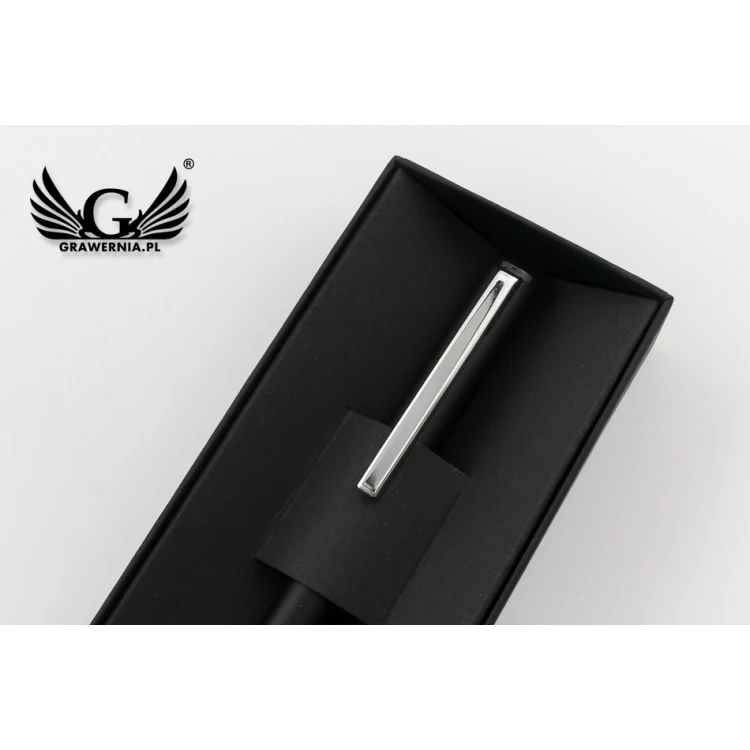 HERI DIAGONAL 3021 Pen with Stamp - Black-Silver in Case - HER015