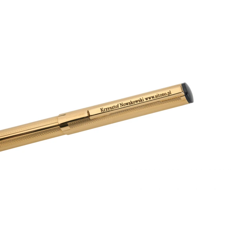 HERI DIAGONAL 3003 Pen with Stamp - Gold in Case - HER014