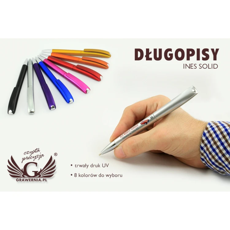 INES SOLID Plastic Pens - UV Print - DP008