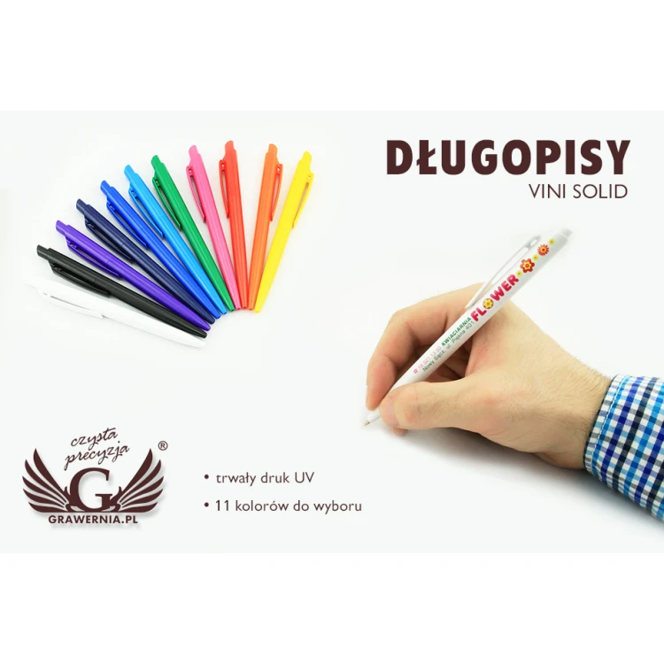 VINI SOLID Plastic Pens - UV Print - DP007