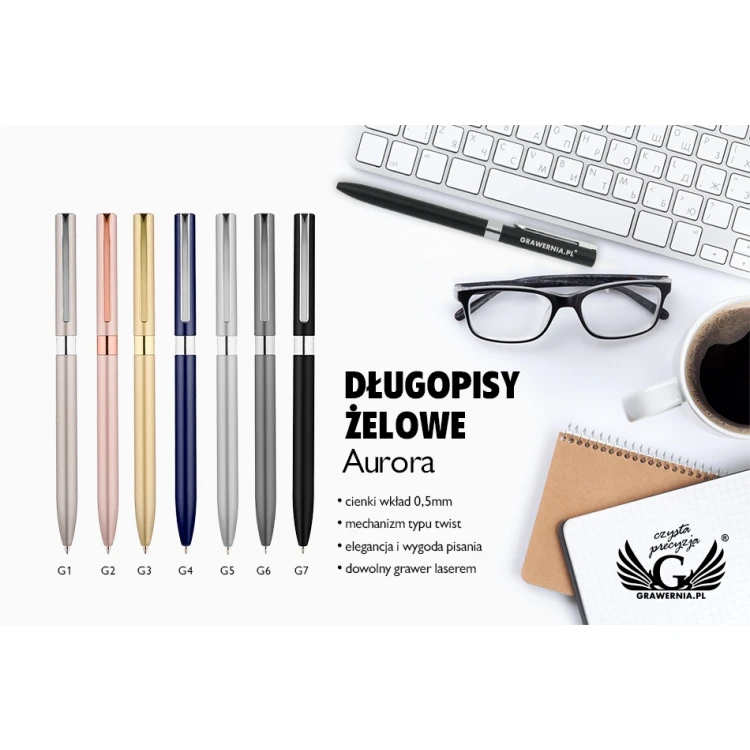 Aurora Gel Pens with Custom Engraving - DP017