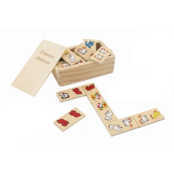 Domino Pets in a Wooden Box with Your Engraving - GR002