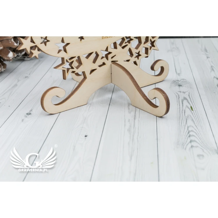 Wooden Christmas tree with any engraving - height 19.7cm - DEK011