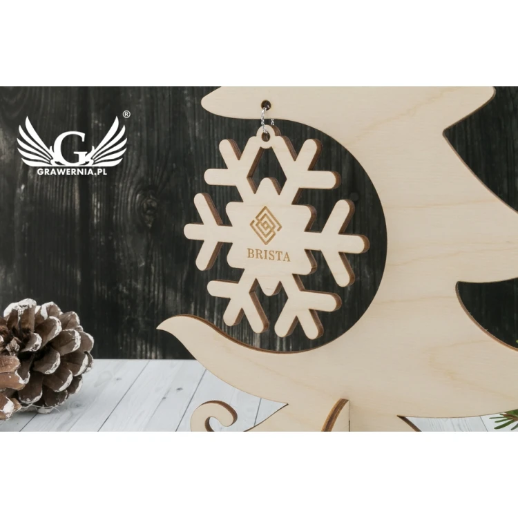 Wooden Christmas tree with any engraving - height 19.8cm - DEK012