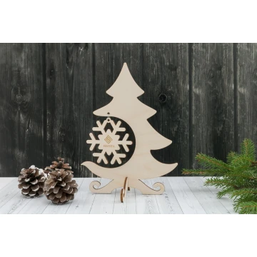 Wooden Christmas tree with any engraving - height 19.8cm - DEK012