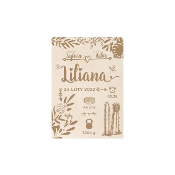 Wooden Laser Engraved Child's Growth Chart - Baptism Gift - MET005