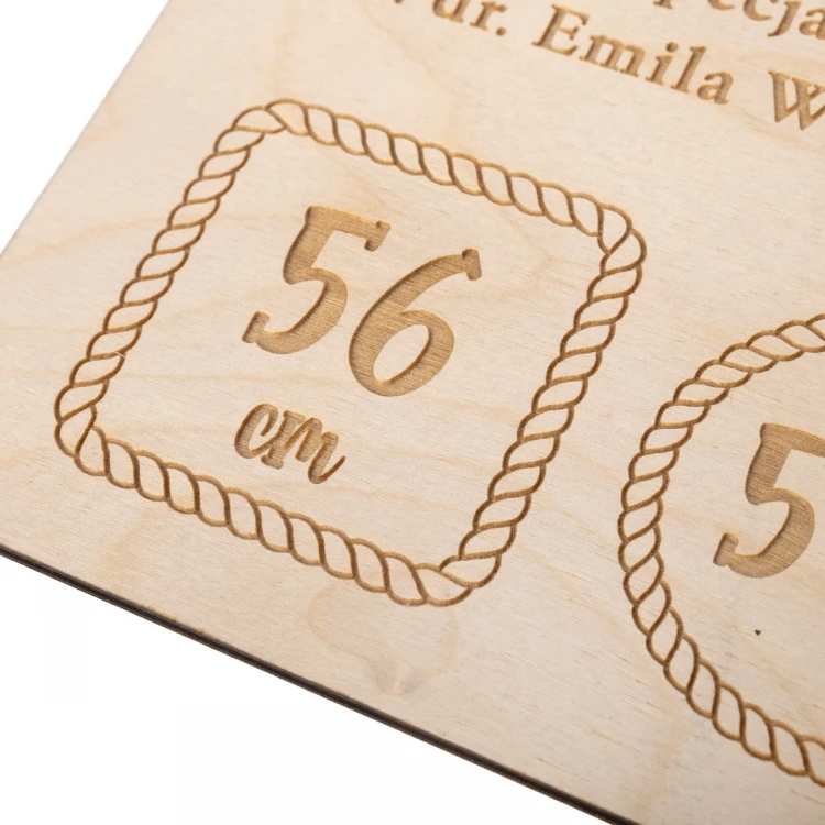 Wooden Laser-Engraved Child's Growth Chart - Baptism Gift - MET001
