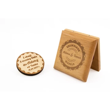 Wooden 5th Wedding Anniversary Coin in a Box - MGR013