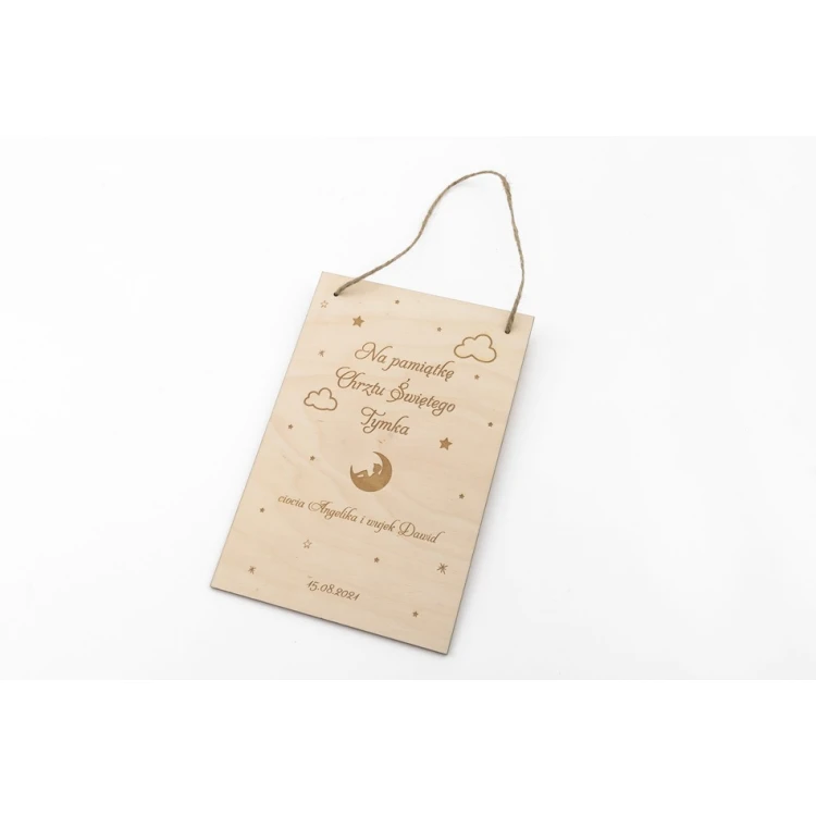 Wooden Baptism Souvenir with Prayer and Dedication - DEW008