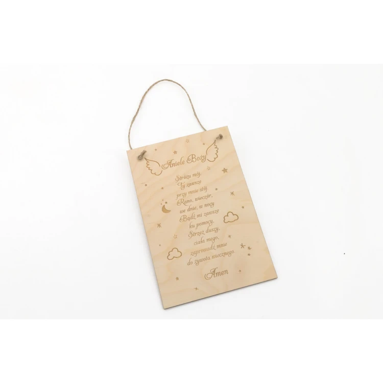 Wooden Baptism Souvenir with Prayer and Dedication - DEW008