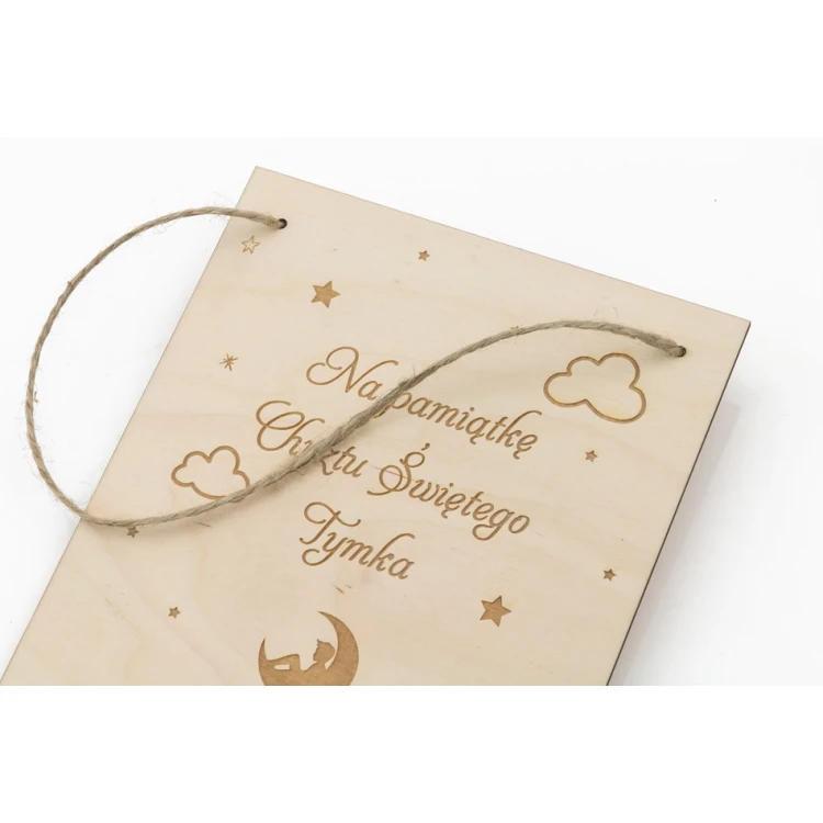 Wooden Baptism Souvenir with Prayer and Dedication - DEW008