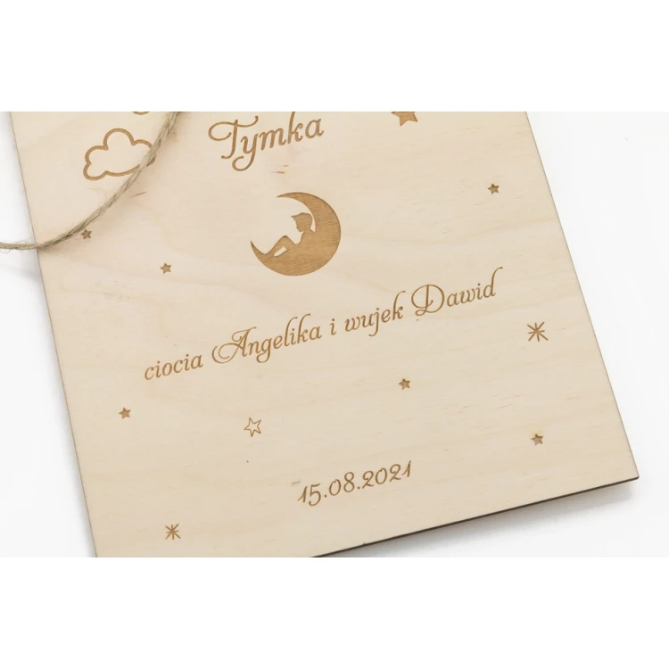 Wooden Baptism Souvenir with Prayer and Dedication - DEW008