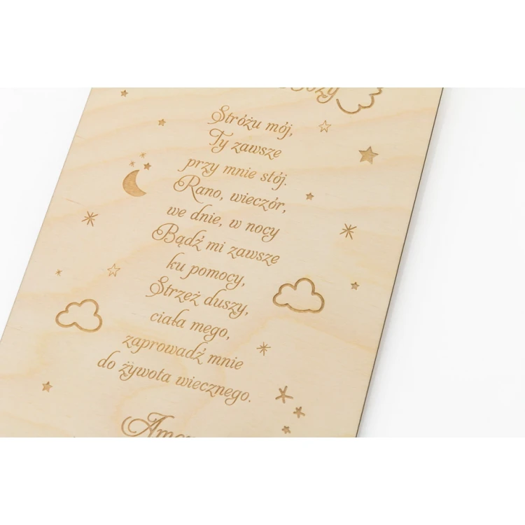 Wooden Baptism Souvenir with Prayer and Dedication - DEW008
