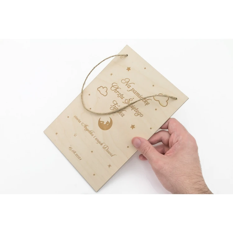 Wooden Baptism Souvenir with Prayer and Dedication - DEW008