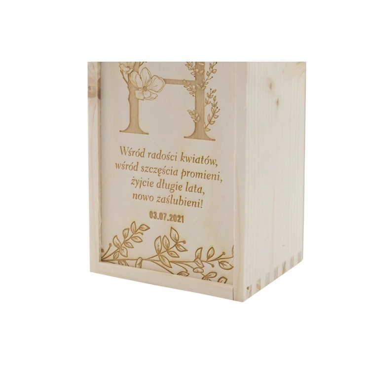 Wooden Wine Box - Gift for the Newlyweds - SK056