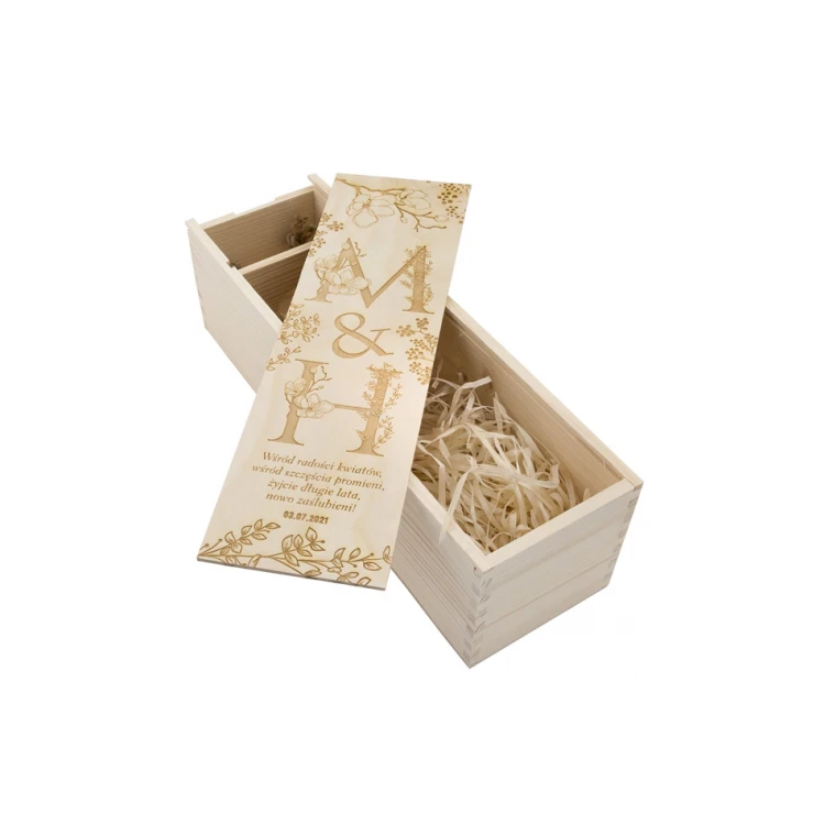 Wooden Wine Box - Gift for the Newlyweds - SK056