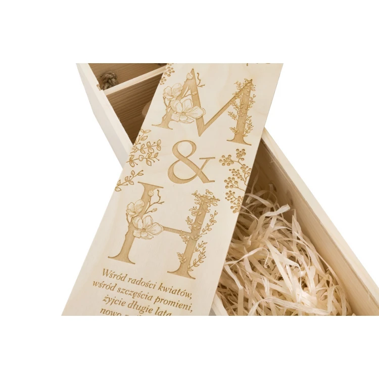 Wooden Wine Box - Gift for the Newlyweds - SK056