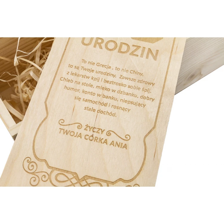 Wooden Alcohol Box for Mom or Dad - Laser Engraved - SK008