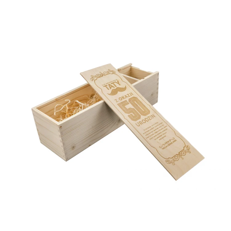 Wooden Alcohol Box for Mom or Dad - Laser Engraved - SK008