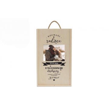 Wooden Box for Two Wine Bottles - Gift for Parents - SK044