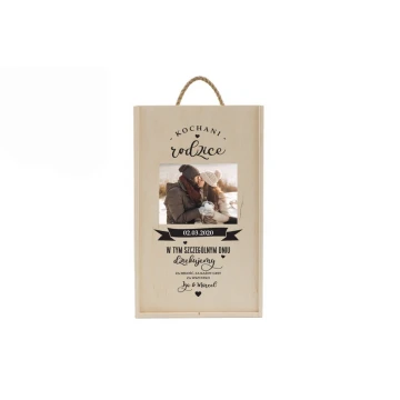 Wooden Box for Two Wine Bottles - Gift for Parents - SK044