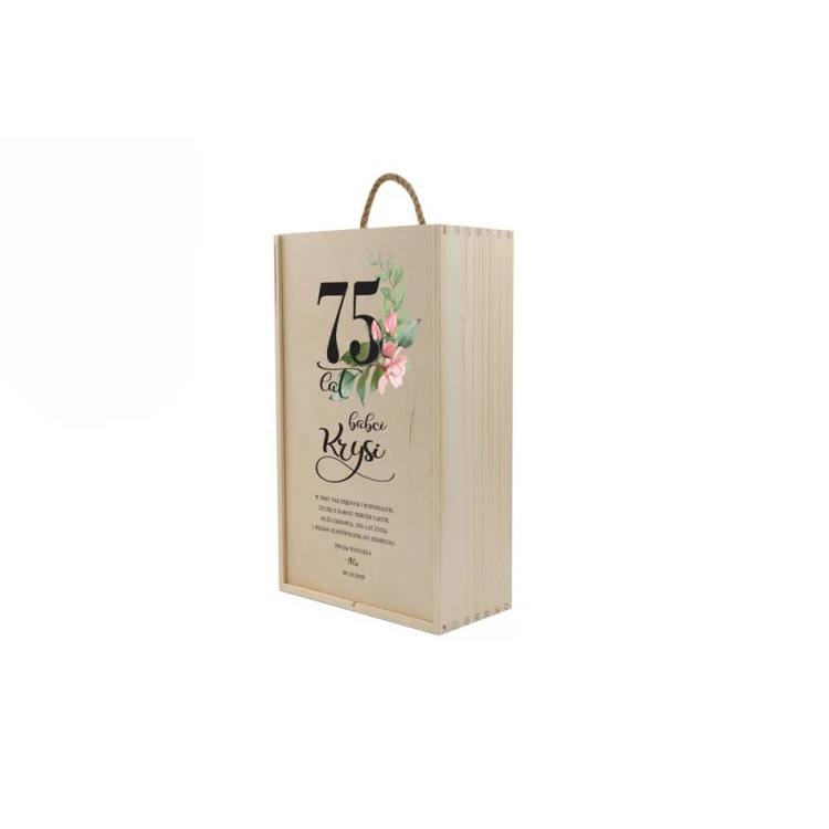 Wooden Box for Two Wine Bottles - Gift for Grandma - SK047