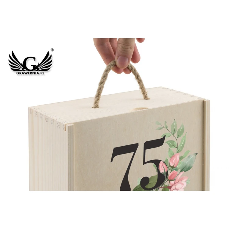 Wooden Box for Two Wine Bottles - Gift for Grandma - SK047