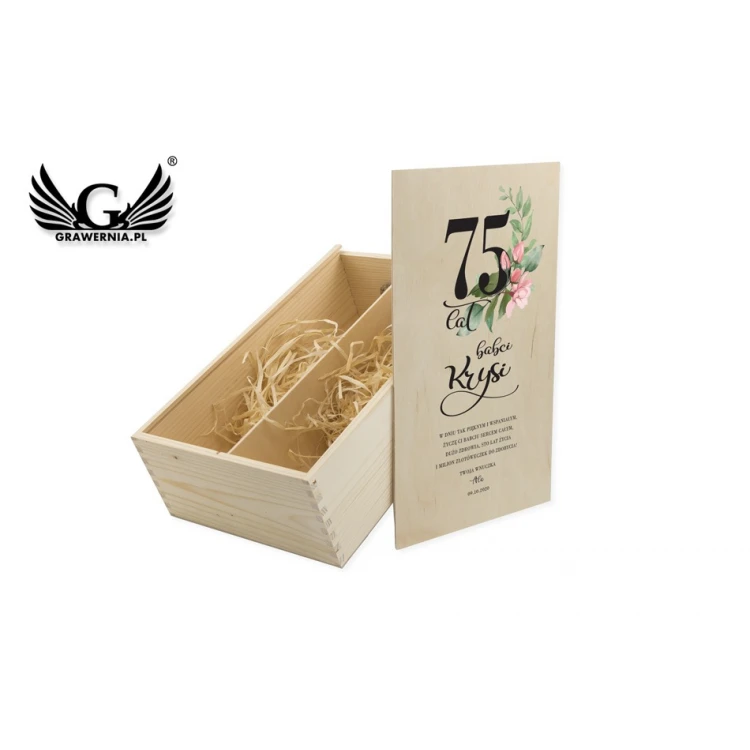 Wooden Box for Two Wine Bottles - Gift for Grandma - SK047