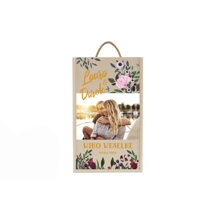 Wooden Box for Two Wine Bottles - Wedding Guests Gift - SK046
