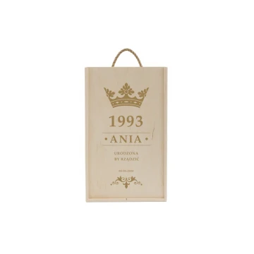 Wooden box for two wine bottles laser engraved - birthday gift - SK053