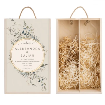 Wooden Box for Two Wine Bottles - Gift for Newlyweds - SK078