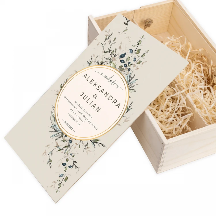 Wooden Box for Two Wine Bottles - Gift for Newlyweds - SK078