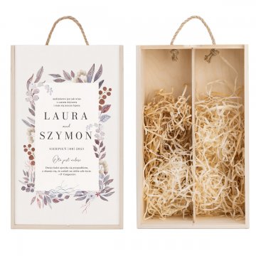 Wooden Box for Two Wine Bottles - Gift for Newlyweds - SK079