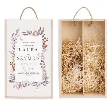 Wooden Box for Two Wine Bottles - Gift for Newlyweds - SK079